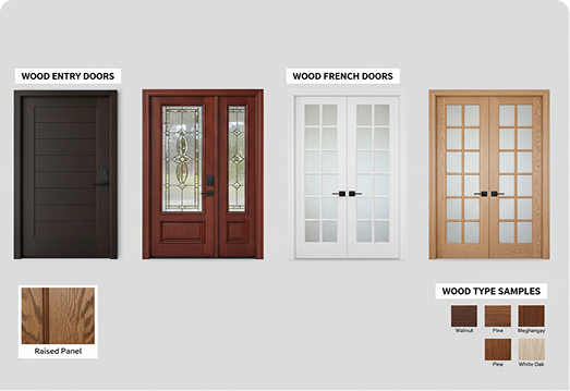 Wood entry doors